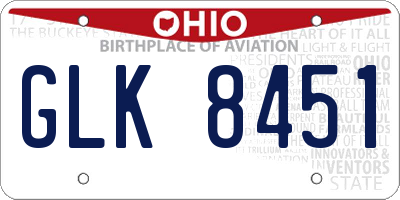 OH license plate GLK8451