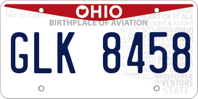 OH license plate GLK8458