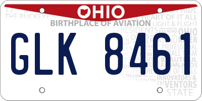 OH license plate GLK8461