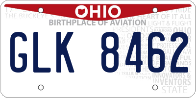 OH license plate GLK8462