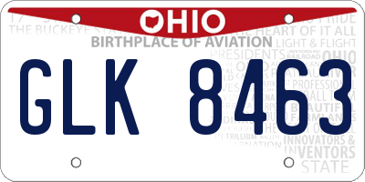 OH license plate GLK8463