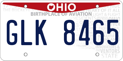 OH license plate GLK8465