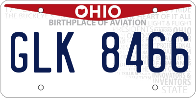 OH license plate GLK8466