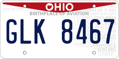 OH license plate GLK8467