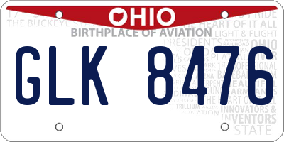OH license plate GLK8476