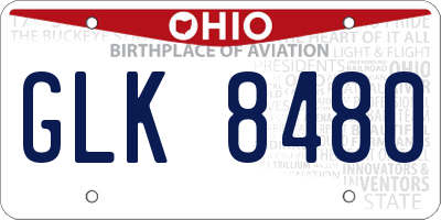 OH license plate GLK8480