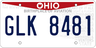 OH license plate GLK8481