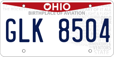 OH license plate GLK8504