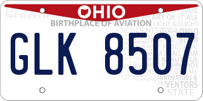 OH license plate GLK8507