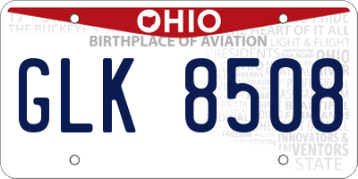OH license plate GLK8508