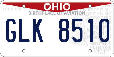 OH license plate GLK8510