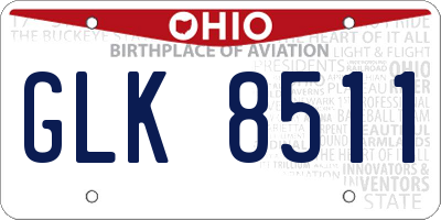 OH license plate GLK8511