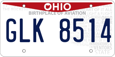 OH license plate GLK8514