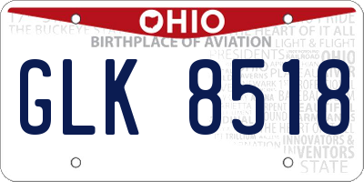 OH license plate GLK8518