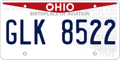 OH license plate GLK8522
