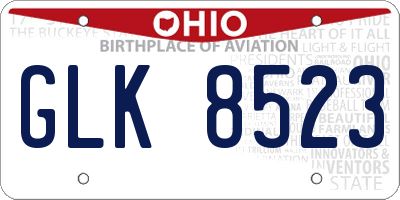 OH license plate GLK8523