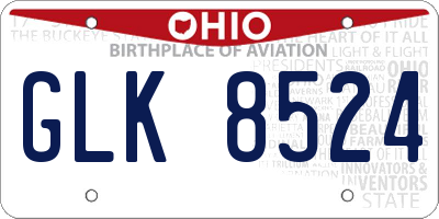 OH license plate GLK8524