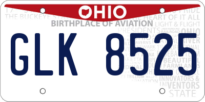 OH license plate GLK8525