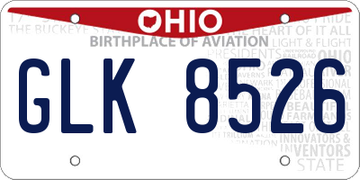 OH license plate GLK8526