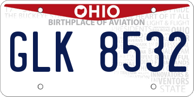 OH license plate GLK8532