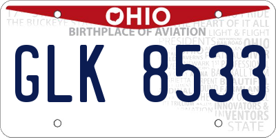 OH license plate GLK8533