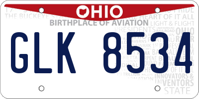 OH license plate GLK8534