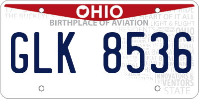 OH license plate GLK8536