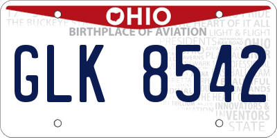 OH license plate GLK8542