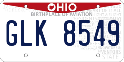 OH license plate GLK8549