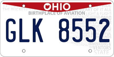 OH license plate GLK8552