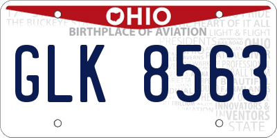 OH license plate GLK8563