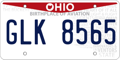 OH license plate GLK8565