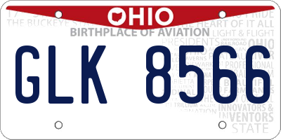 OH license plate GLK8566