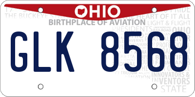OH license plate GLK8568