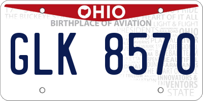OH license plate GLK8570
