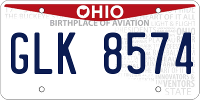 OH license plate GLK8574