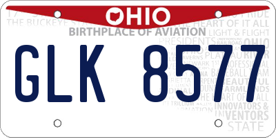 OH license plate GLK8577