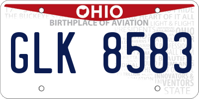OH license plate GLK8583