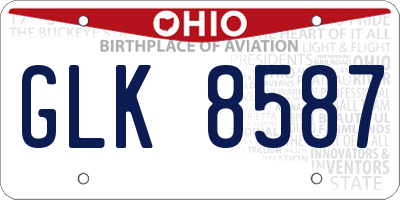 OH license plate GLK8587