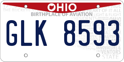 OH license plate GLK8593