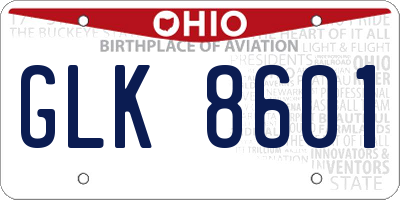 OH license plate GLK8601