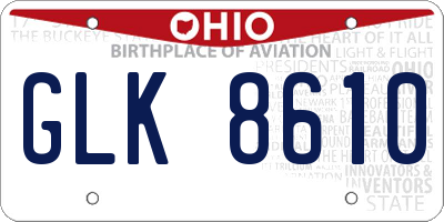 OH license plate GLK8610