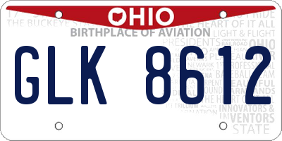 OH license plate GLK8612