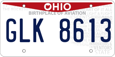 OH license plate GLK8613