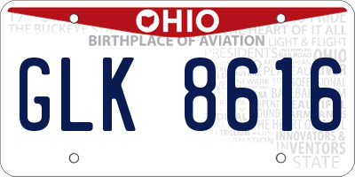 OH license plate GLK8616