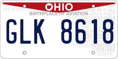 OH license plate GLK8618