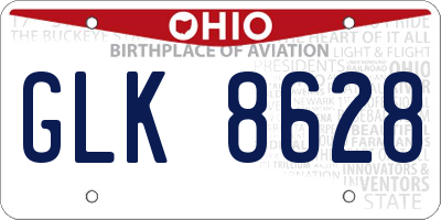 OH license plate GLK8628