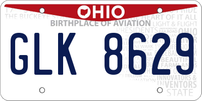 OH license plate GLK8629