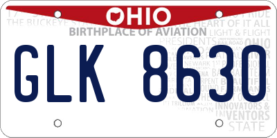 OH license plate GLK8630