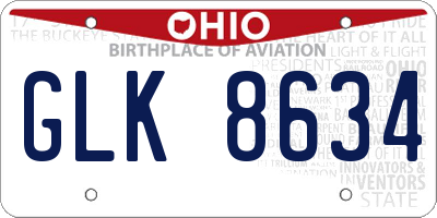 OH license plate GLK8634